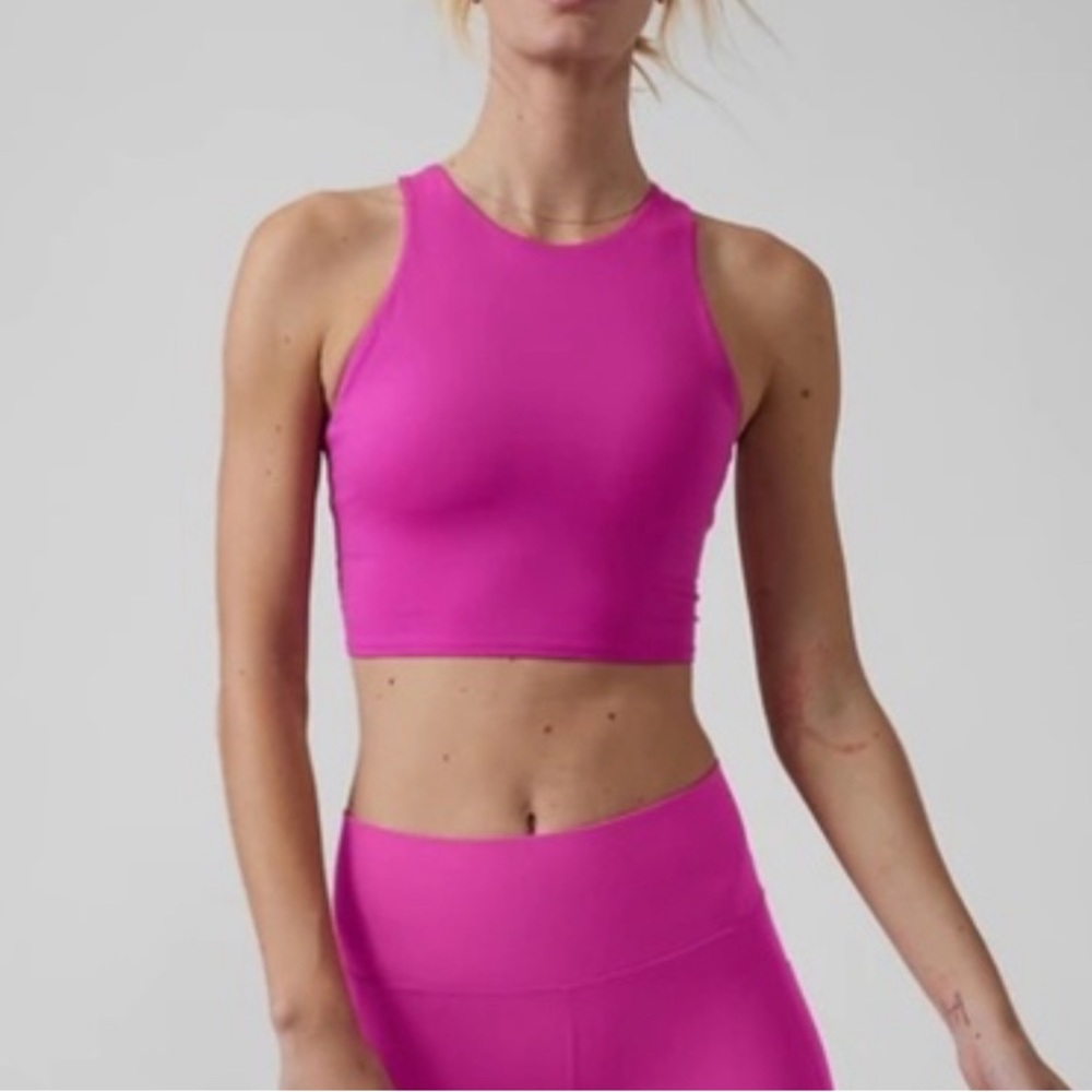 Athleta Conscious Crop Bra XS Electric Fuschia